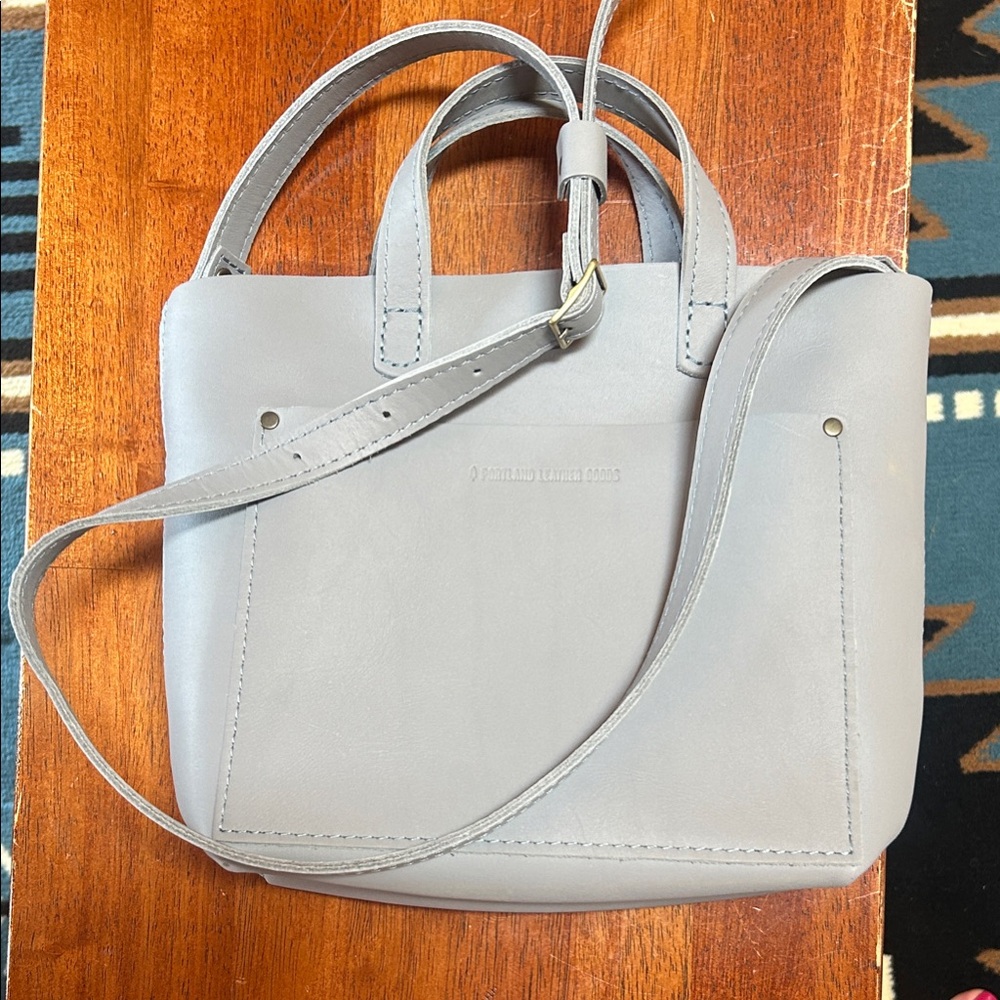 Portland Leather Goods. Gray Leather Tote Bag